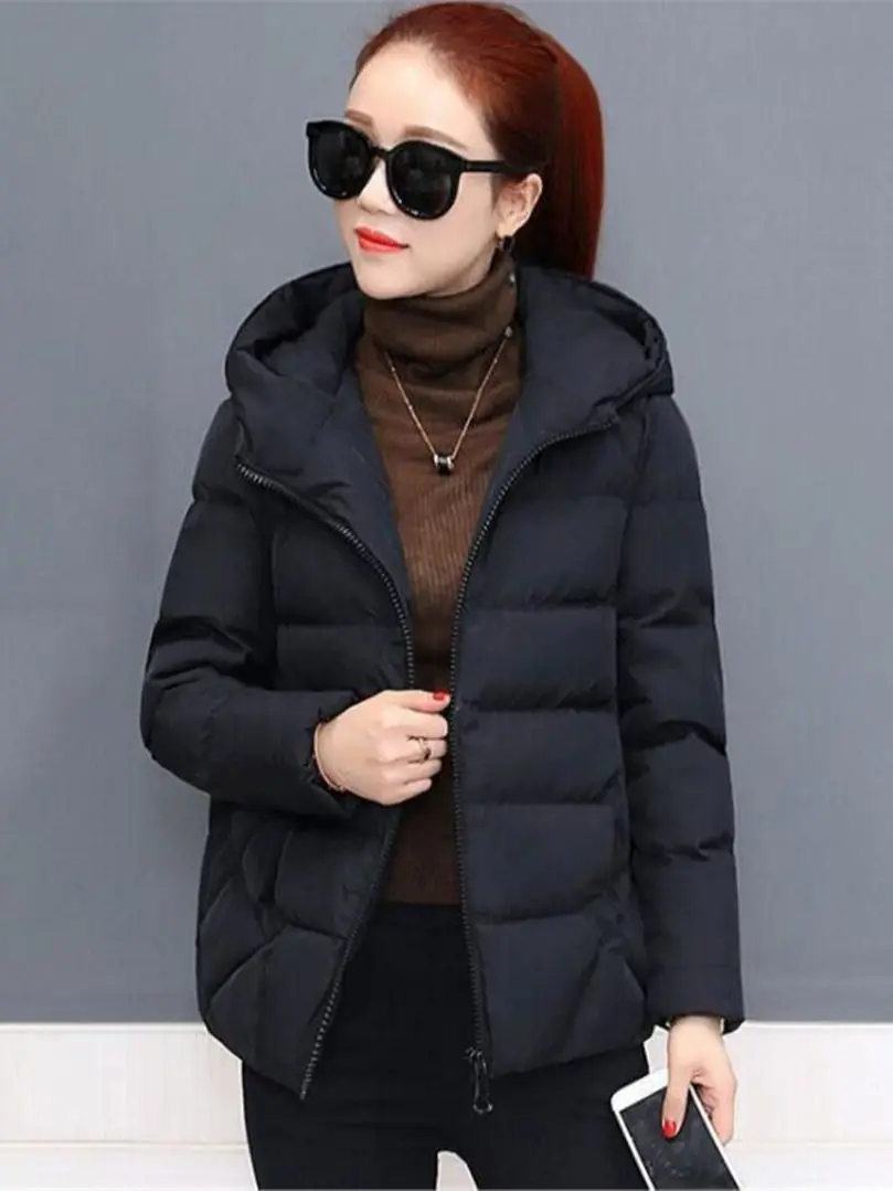 가을 겨울 자켓 파카 여성 따뜻한 코트 후드 오버 코트 코튼 패딩 기본 자켓 여성 캐주얼 겉옷 여성 의류