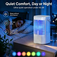 Ventilateur de refroidissement portable avec lumière nocturne à sept couleurs, grande capacité de 900 ml, interface USB, adapté au salon, à la chambre à coucher, etc. 4