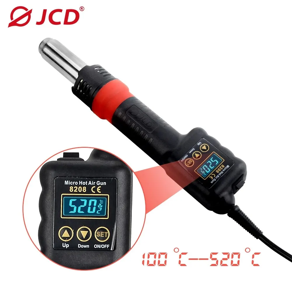 JCD Micro Hot Air Gun 8208 750W Soldering Welding Rework Station LCD Digital Display All-in-one Heat Gun BGA IC Solder Tools 2