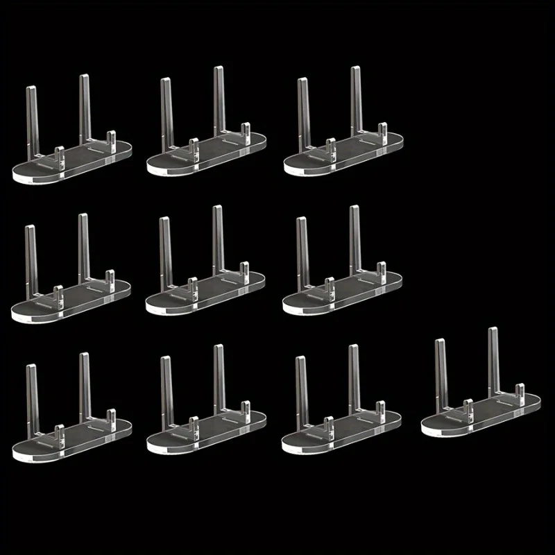 10 יחידות מעמדי תצוגה אקריליים לאוסף מדפים שקופים לתצוגה של מוצרים ומדליות