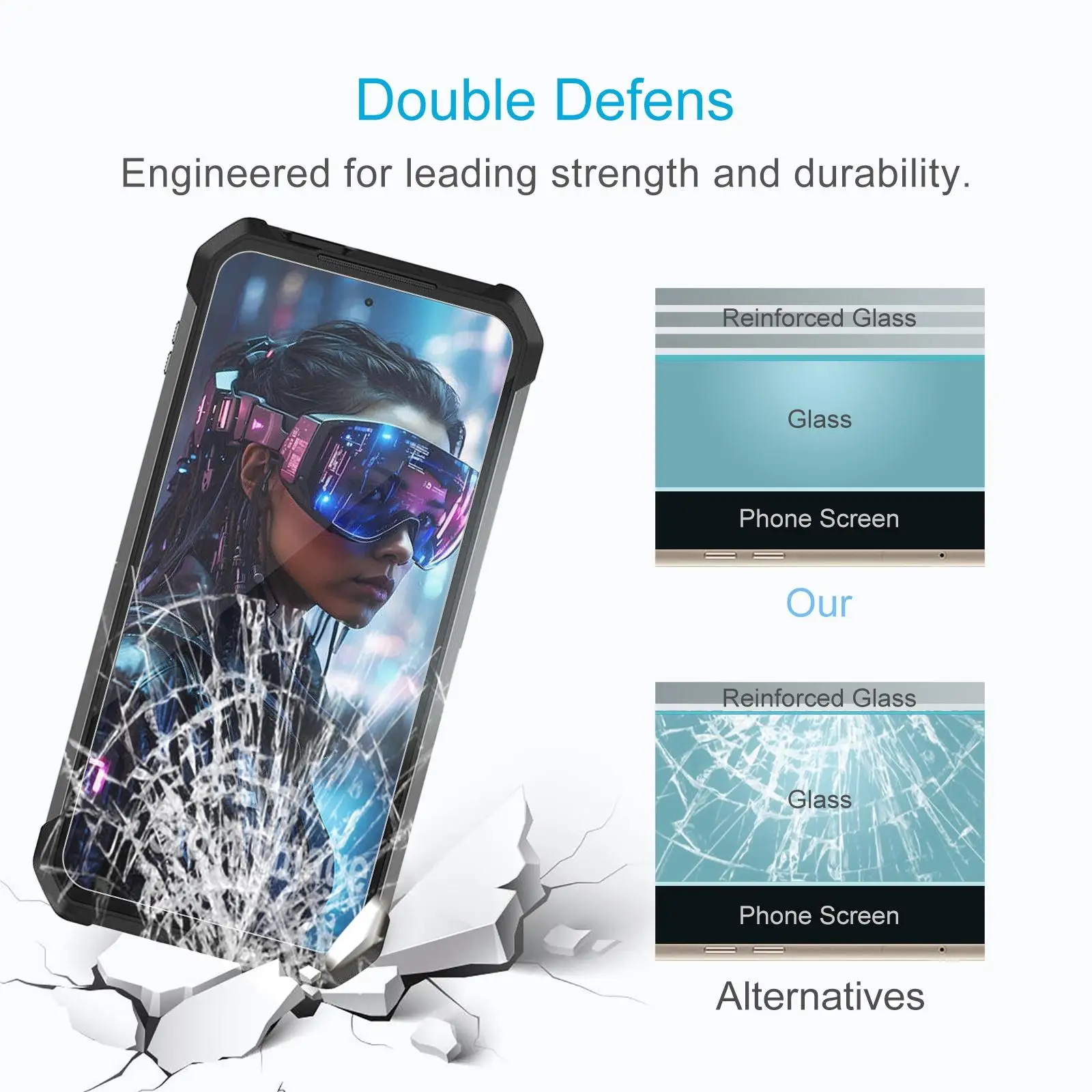 For Unihertz 8849 Tank 4 Pro 10pcs 0.26mm 9H 2.5D Tempered Glass Film