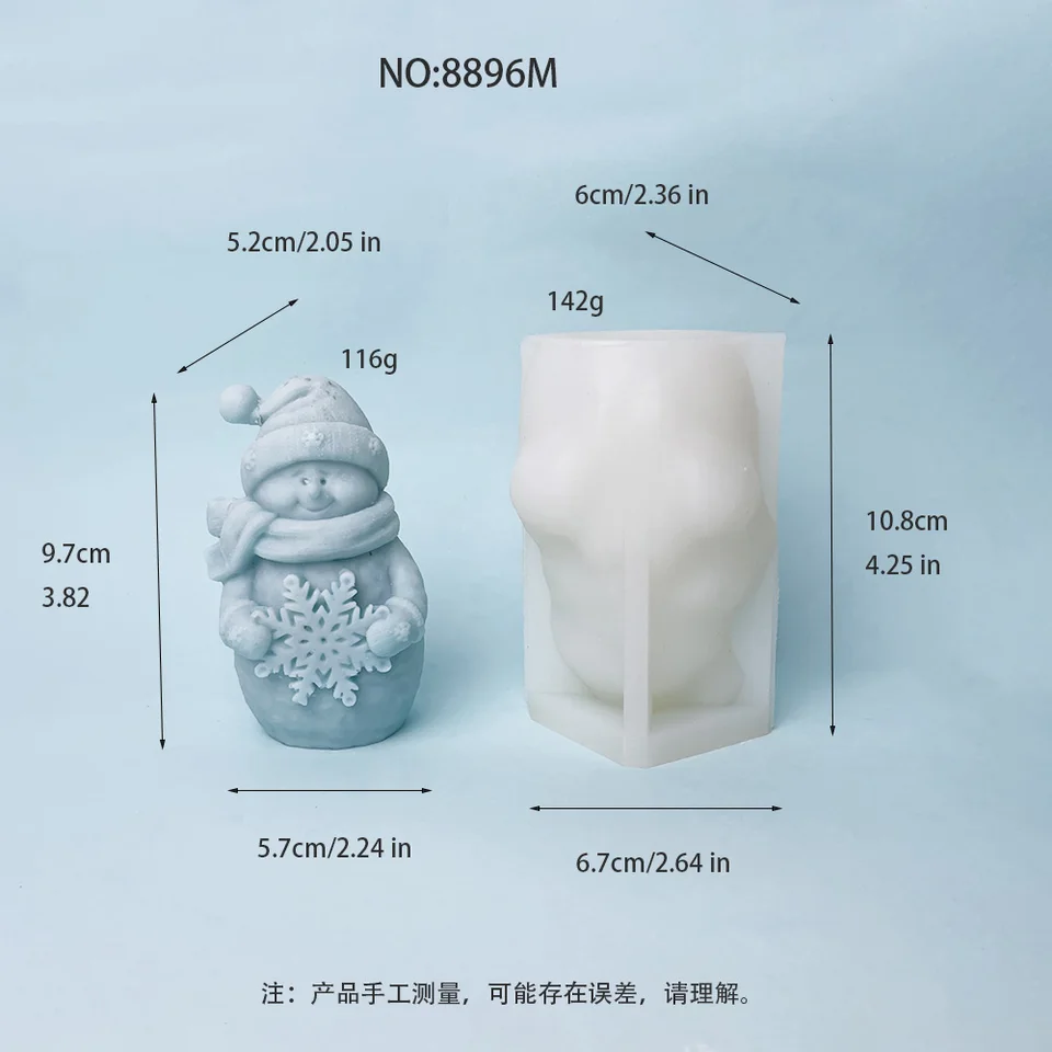 Molde De Silicona Para Velas Navideñas Con Forma De Muñeco De Nieve Y
