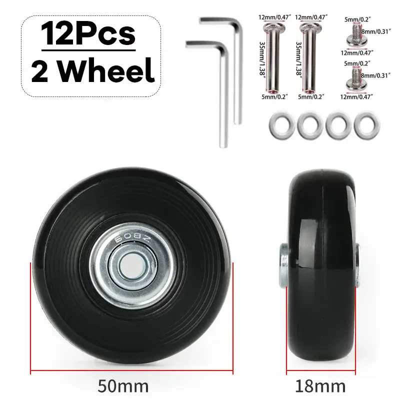 Silent Suitcase Wheels Rubber Trolley Luggage Casters High-Quality Durable Travel Bag Wheel Repair Accessories for Quiet Rolling - Image 10