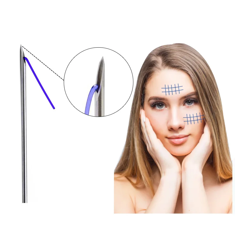 رائجة البيع Pdo أحادية الموضوع 30g13mm 30g25mm 29g38mm 29g50mm 20 قطعة/الحقيبة Pdo 4d L قنية الموضوع للوجه الرقبة الجمال رفع