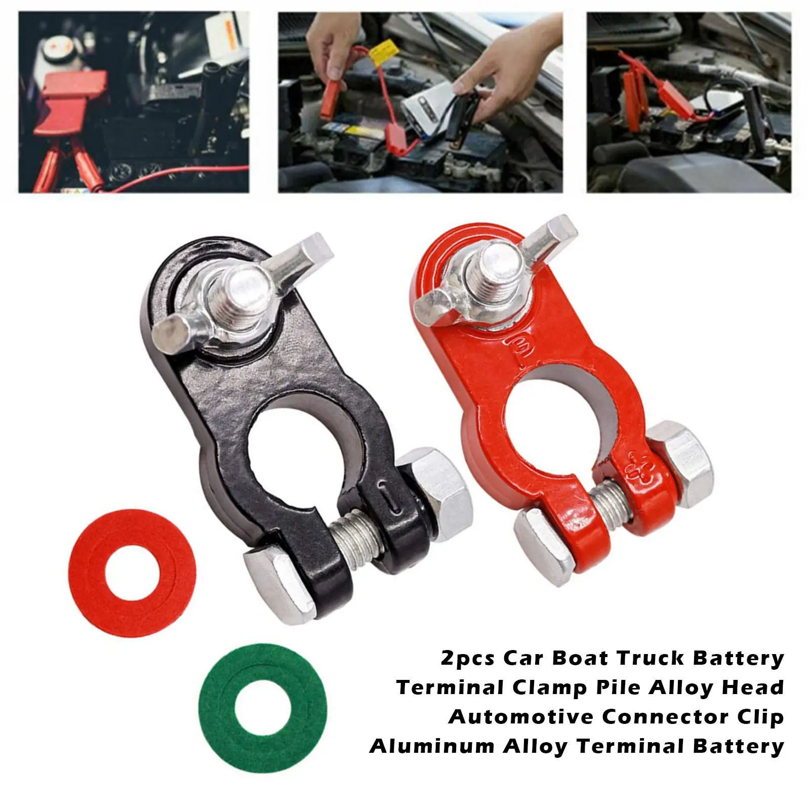 Car Boat Truck Battery Terminal Clamp 2 Pcs Pile Alloy Head Automotive Connector Clip Aluminum Alloy Terminal Battery battery terminal clamp