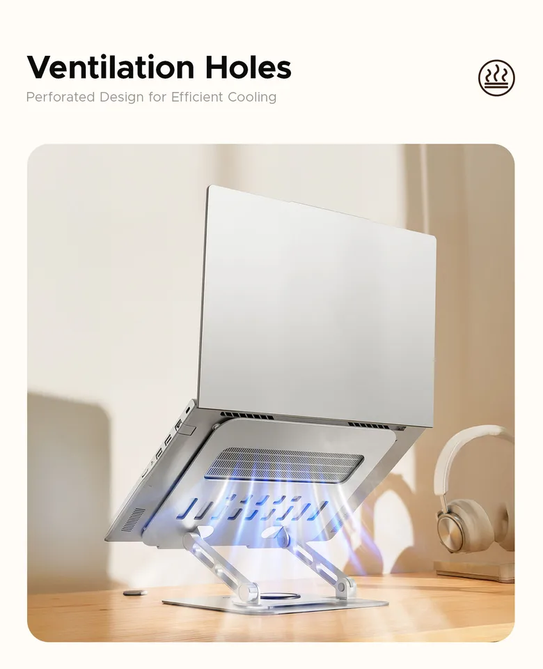 Adjustable Aluminum Laptop Stand for 17 Inch Devices