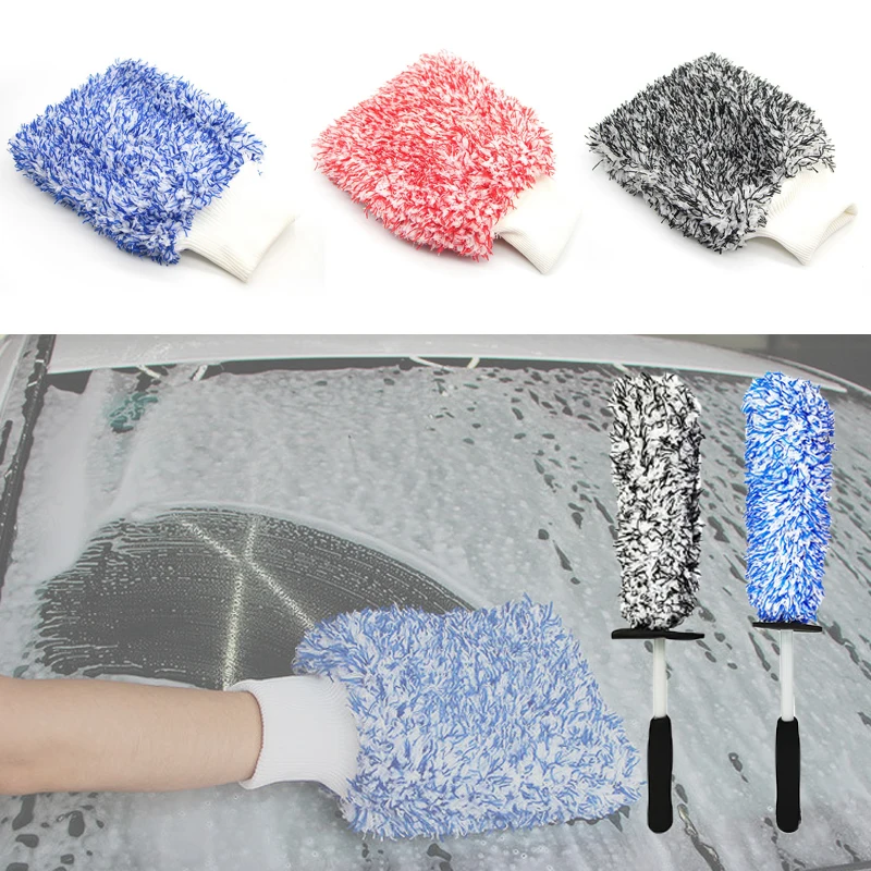 26x20cm Soft Car Cleaning Glove Ultra Soft Mitt Microfiber Madness Wash Mitt Easy To Dry Auto Detailing Car Wash Mitt 44cm Brush