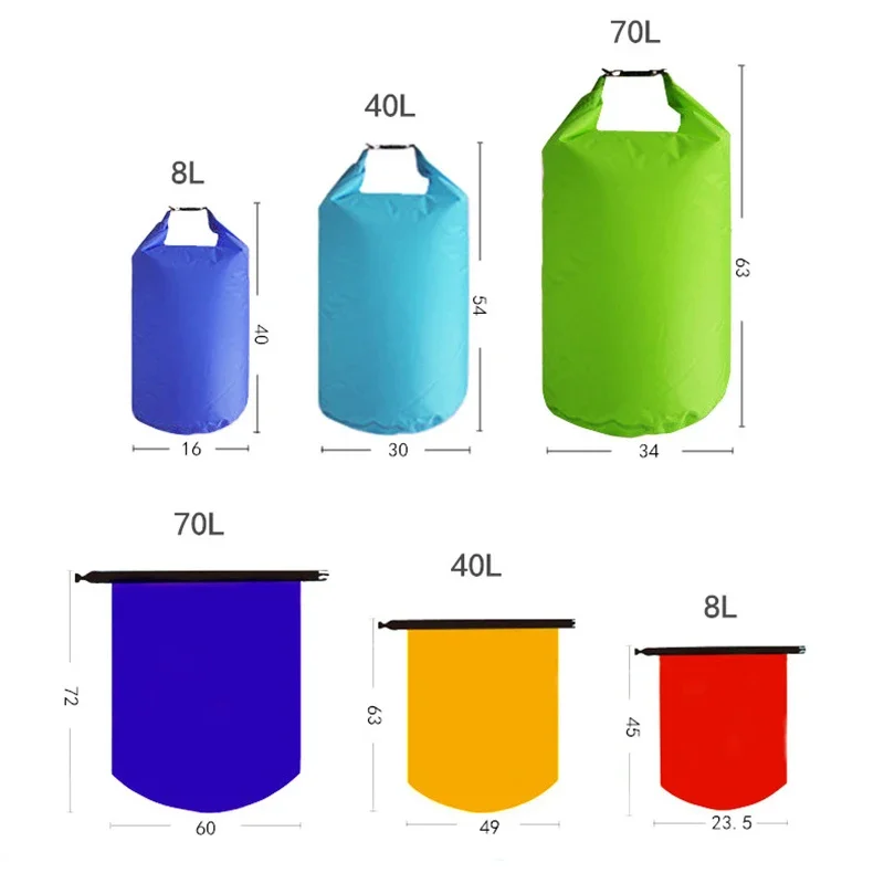 8L/25L/40L/70L/75L Dry Bag Ultralight Dry Sack Outdoor Bags Keep Gear Dry for Hiking Kayaking Camping Swimming Boating Sport Bag 5