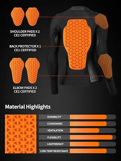 WOSAWE Mesh Motorcycle Jackets Women's Padded Motorcycle Shirt with Armor Summer Sport Bicycle Bike Protective Gear