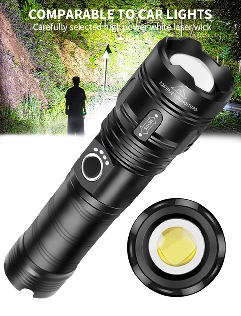 Linterna potente con Zoom P50, luz LED recargable por Usb para exteriores,  Camping, tirador de largo alcance, luz para bicicleta - AliExpress