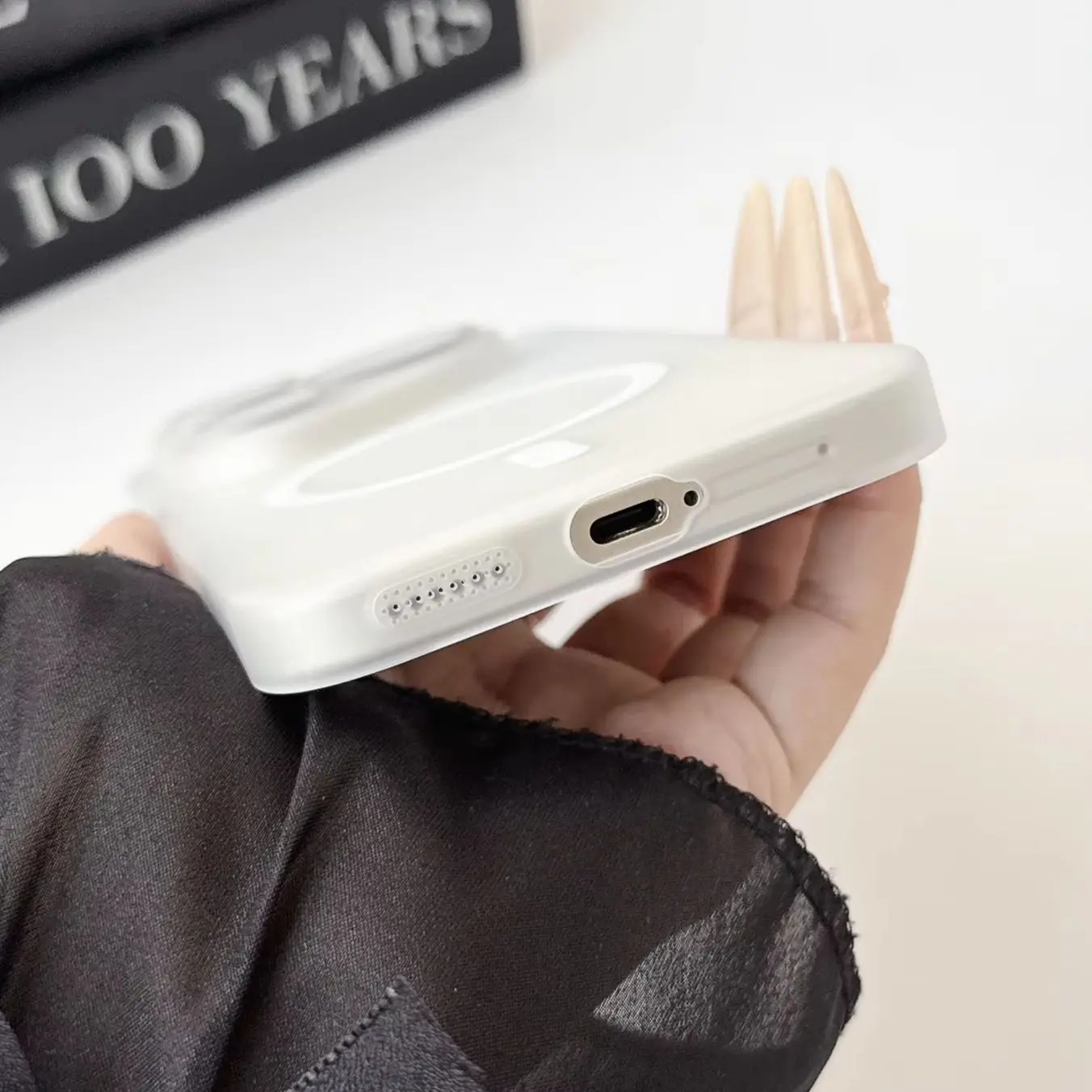 Frosted Clear Magnetic Case with Glass Lens Protection, Ultra Slim Design