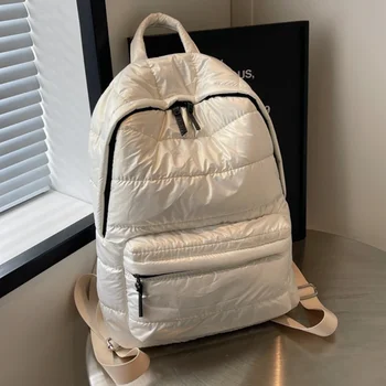 Zaino a tracolla moda donna zaino da scuola imbottito in cotone zaino Casual femminile impermeabile per borse da viaggio autunno inverno