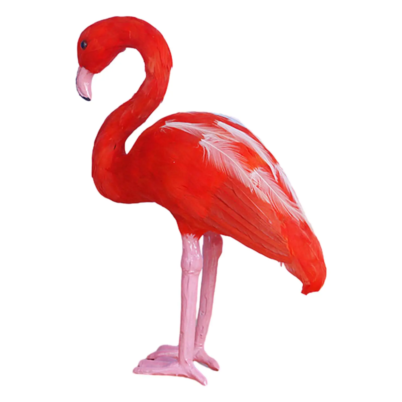 Flamingo Statue Realistic Imitation Bird Model Art Animal Figurine Bird Sculpture for Patio Backyard Garden Outdoor Decoration