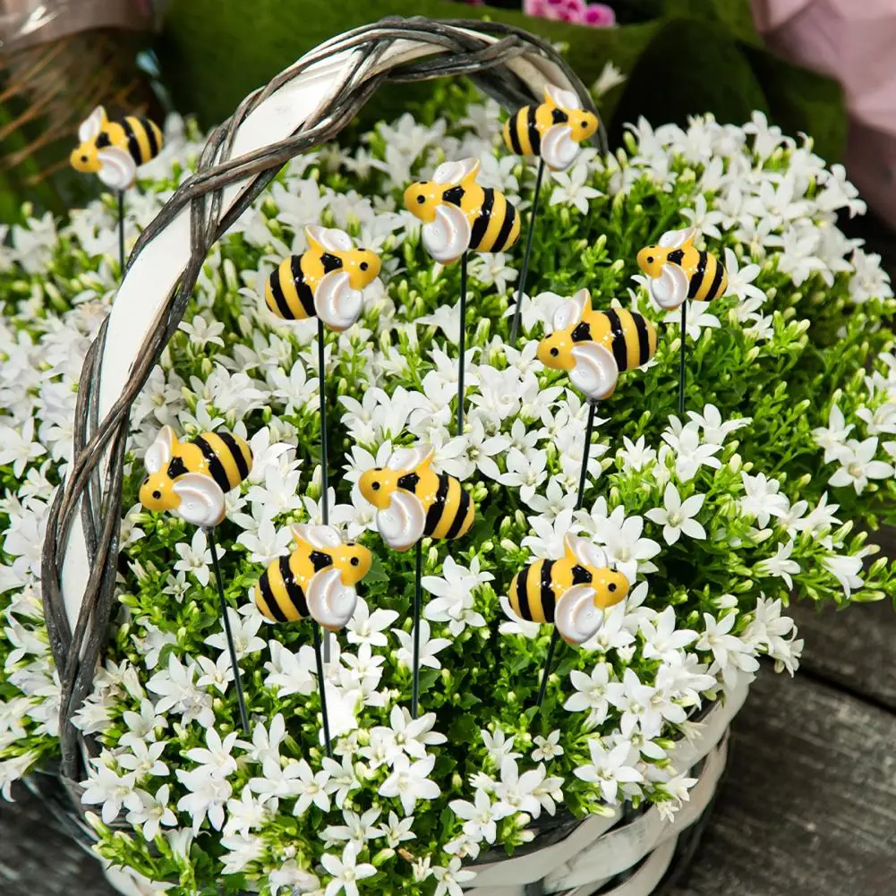 Metal Bee Garden Decoration Decorative Metal Bee Garden Stakes Uv Resistant Waterproof Easy to Install Enhance with Small