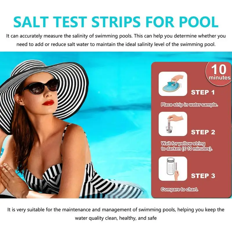 Water Test Strips Water Test Kit Saltwater Detection Strips for Pool PH Paper Chlorine PH Value Alkalinity Strip