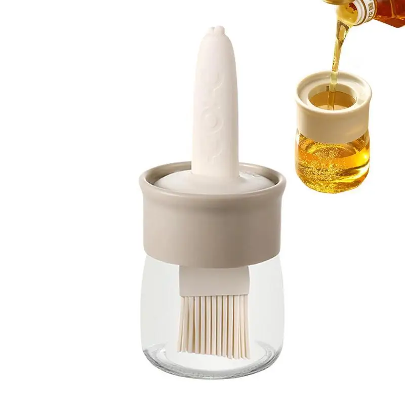 

Oil Container With Silicone Brush Oil Brush Dispenser Bottle High-Temperature Resistant Evenly Oiled Easy To Pour Oil Brush