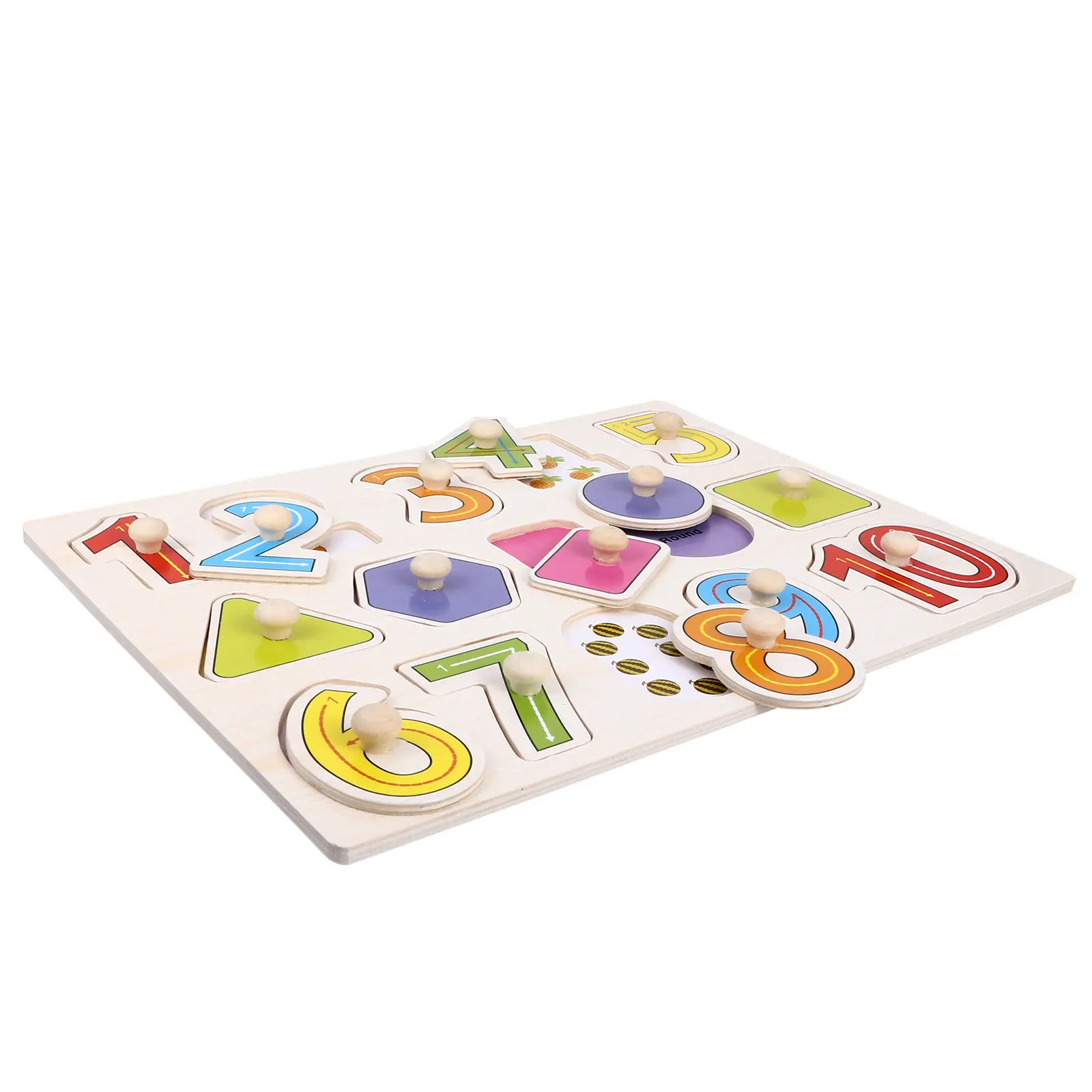 1 세트 나무 숫자 퍼즐 밝은 색상 창의적인 어린이 교육용 퍼즐 장난감 조기 학습 퍼즐 나무 퍼즐 장난감