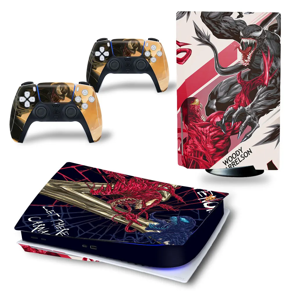 Marvel Venom PS5 Disc Edition Skin Sticker Cover Decal for PlayStation 5 Console and 2 Controllers PS5 Disc Skin Sticker Vinyl 