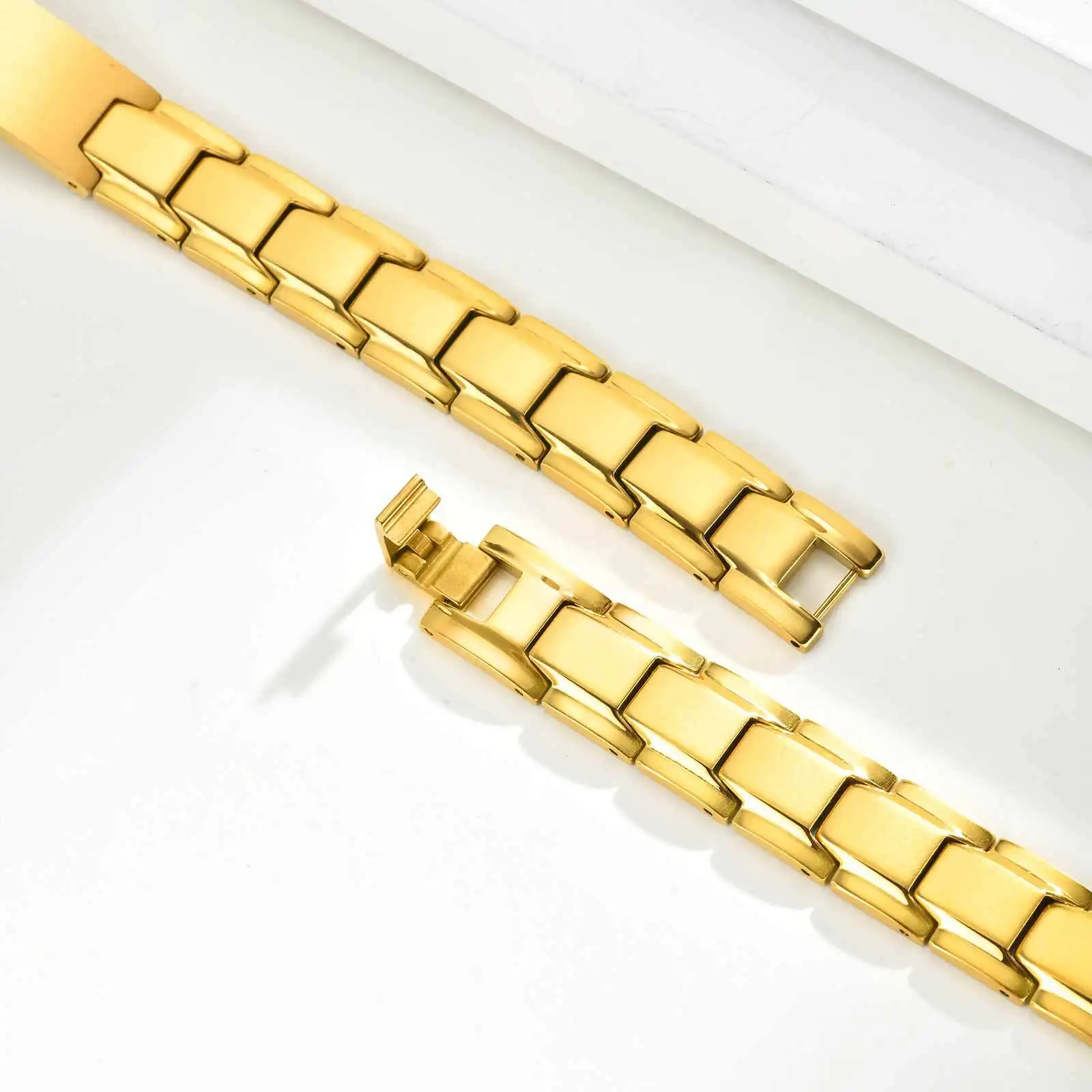 Custom Men's Strap Chain Bracelet,Stainless Steel Watch Chain Wristband,Luxury Jewelry Gift for Husband Dad Son