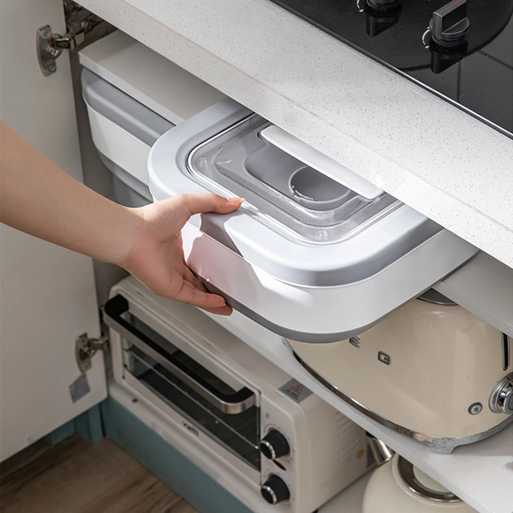 Tieker Foldable Moisture-proof and Insect-proof Sealed Pet Food Storage Bucket Portable Food Pet Food Storage Container