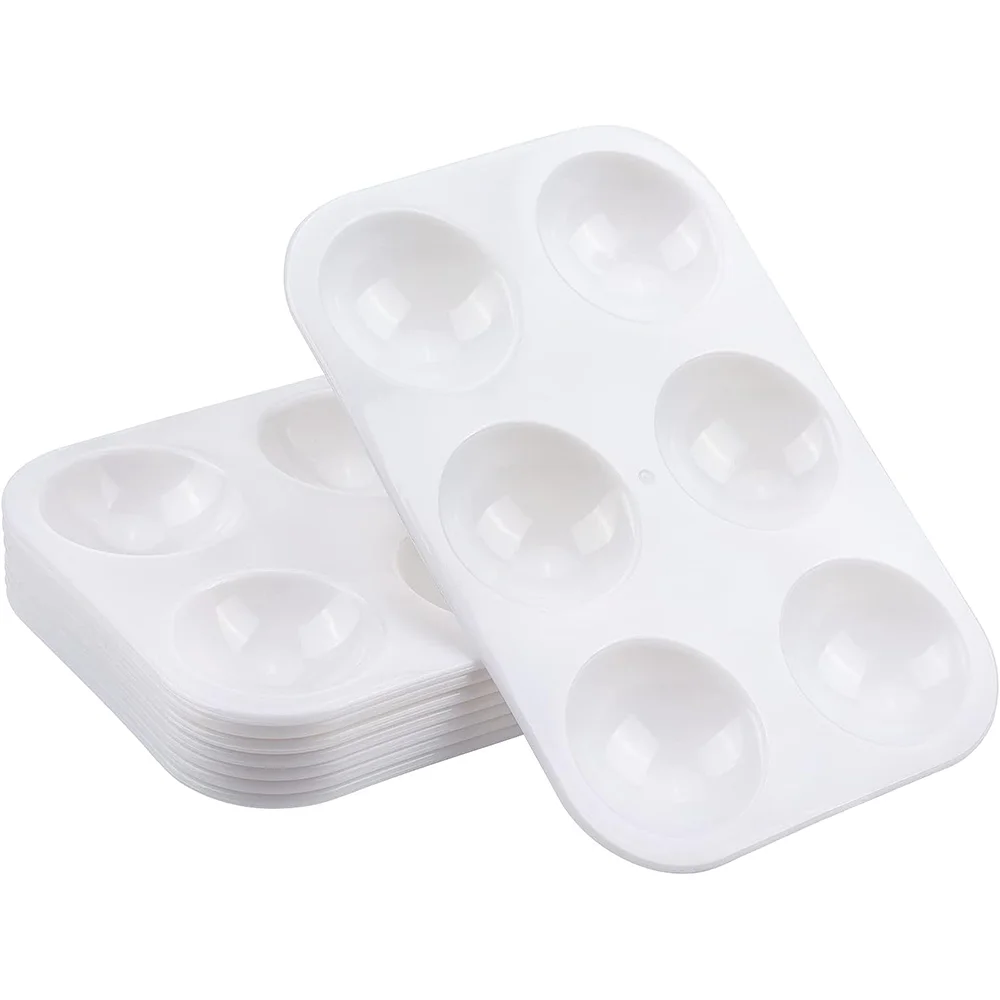 8 PCS Paint Tray Palette 6 Wells Mini Paint Palette Watercolor Palette Painting Tray Plastic Pallets for Painting Party paint tray,color palette,watercolor palette