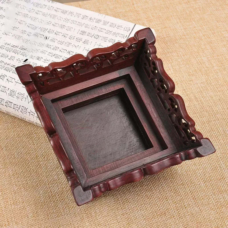 Dalbergia Cochinensis RedWood Carved Bonsai Display Pedestal Vase, Artical Statue, Luxury Collection Base, Classical Design