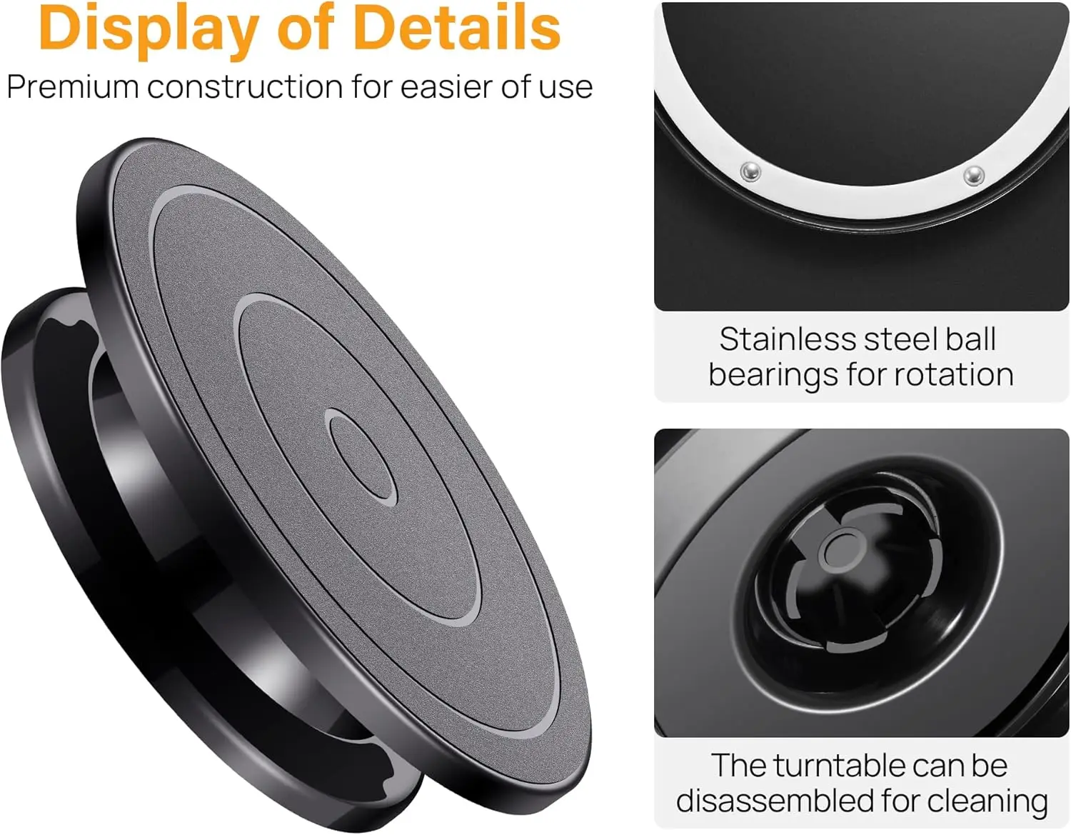 Turntable Rotate Turntable Sculpting Wheel Revolving Cake Turntable Black Painting Turn Table Lightweight Stand for Paint Spraying Spinner pottery wheel ceramic tools spinning turntable