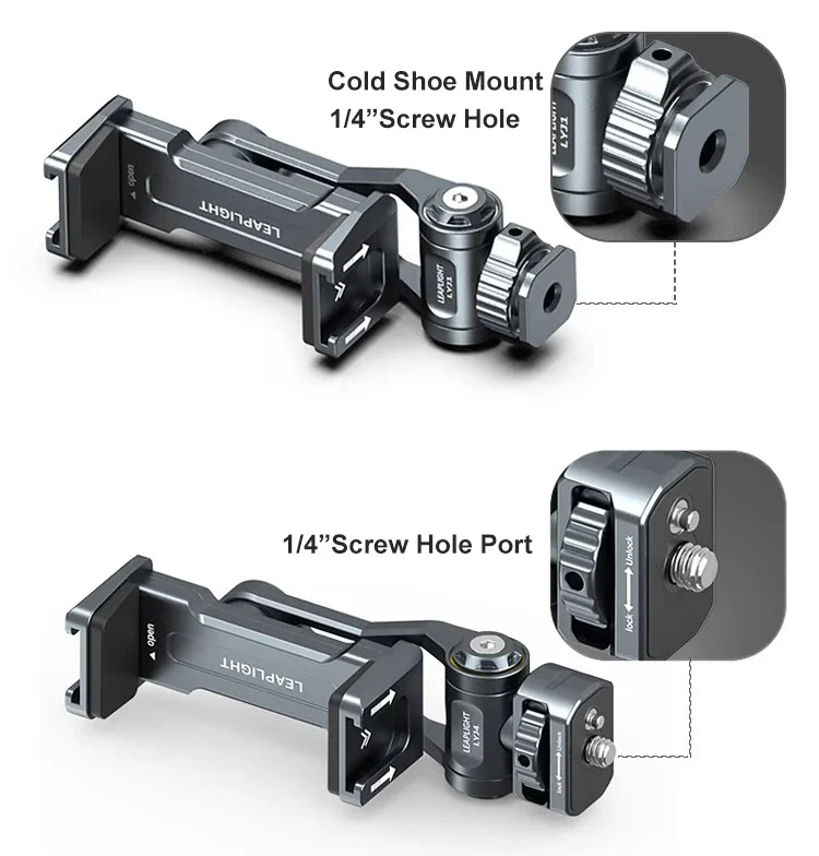 Neewer 2pz Mini Testa a Sfera con Piedino Hotshoe & 1/4 Vite Addizionale, per Reflex Digitali, Videocamere, Smartphone, Luci per Video, Microfoni, Luci Anulari – ST17