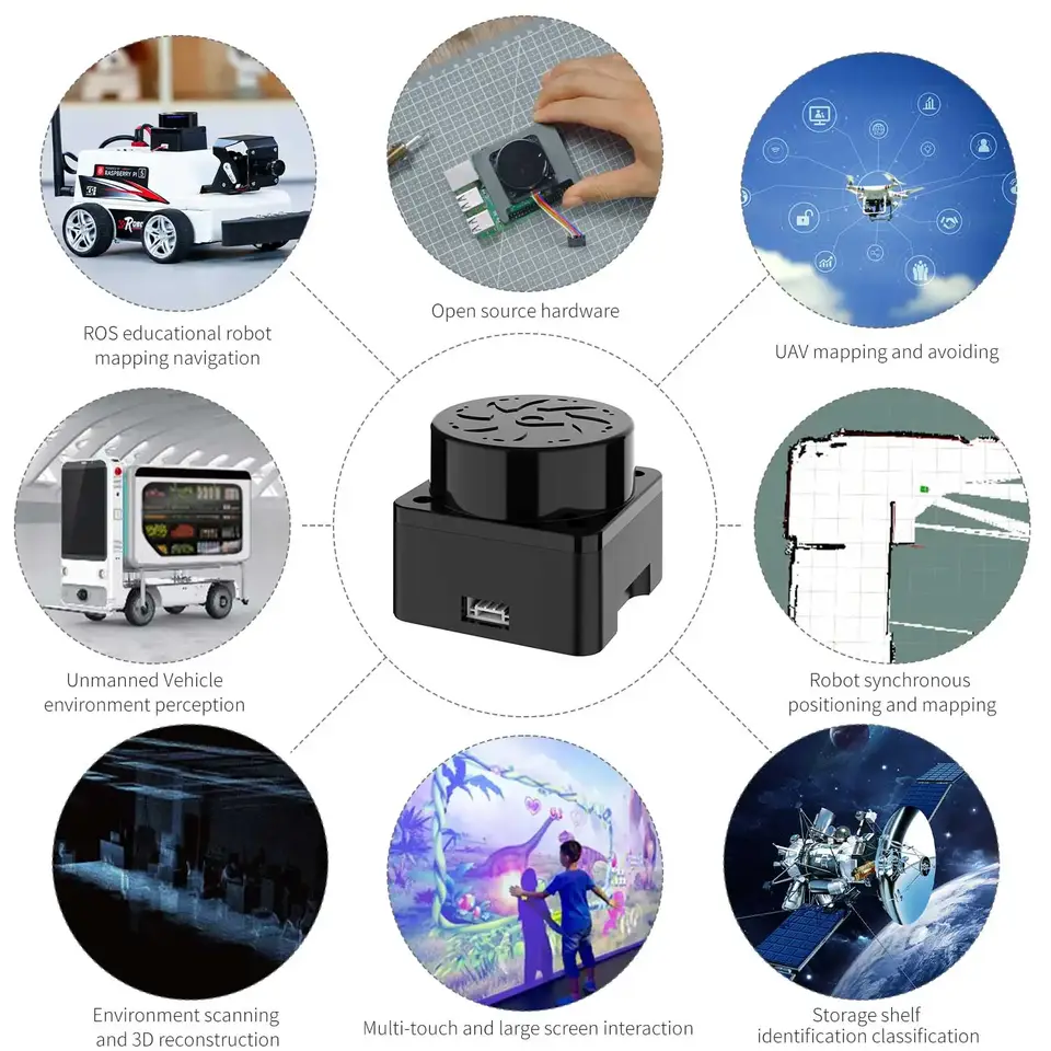 T-MINI-Plus Lidar Scanner 360°TOF Ranging 12M/25M 3D Sensor Kit support ROS1 ROS2 ROS Robotics Raspberry Pi Jetson NANO image 3