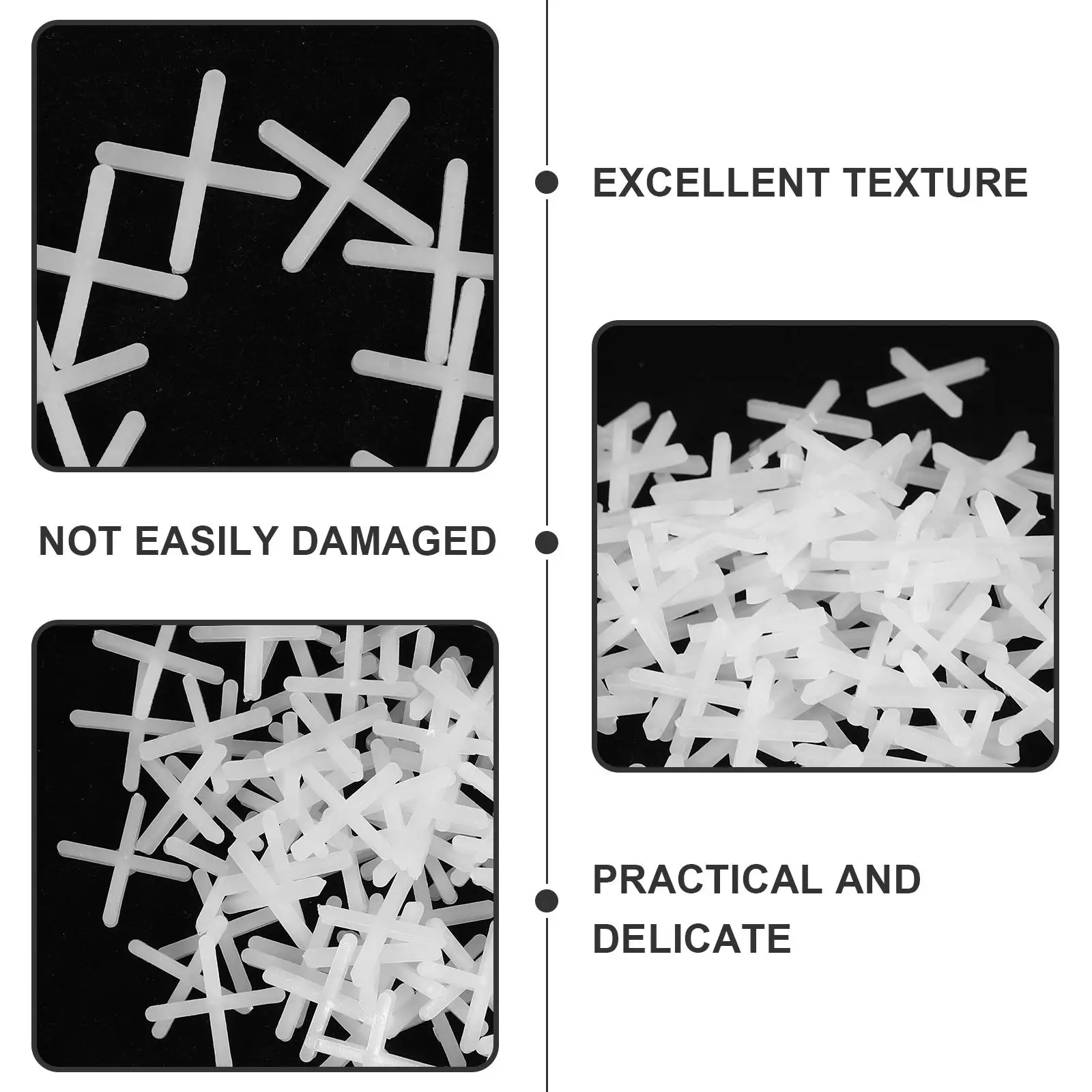 2000 Pcs Tile Buckle Porcelain Spacers Deck 2mm Ceramic Tiles Floor Plastic Square Leveling Tiling Construction Tools Building