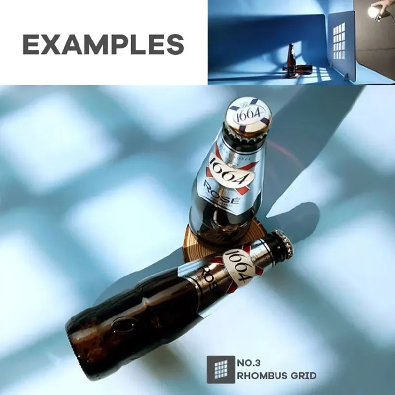 Cuccoloris 쿠키 GOBO 라이트 쉐이핑 도구, 사진 소품 창 창 그림자 블라인드 프레임, 사진 스튜디오용 하프 돔 패턴