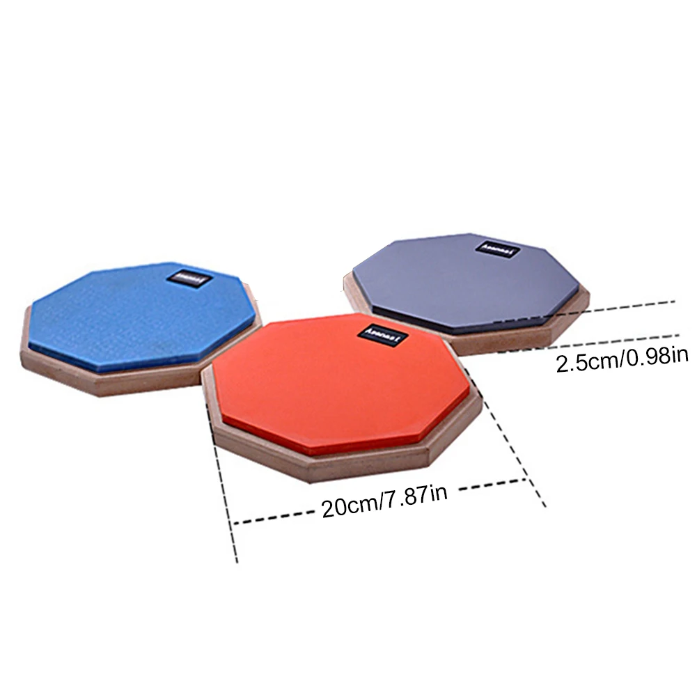 8 Inch Rubber Wooden Drum Practice Pad Adjustable Stand Practice Training Drum Pad Shock‑Absorbent For Adults and Kids