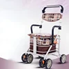 Foldable Walking Trolley  Lightweight FourWheel Mobile Chair Large Capacity Elderly Shopping Aid with Seating Mobility Walker 2