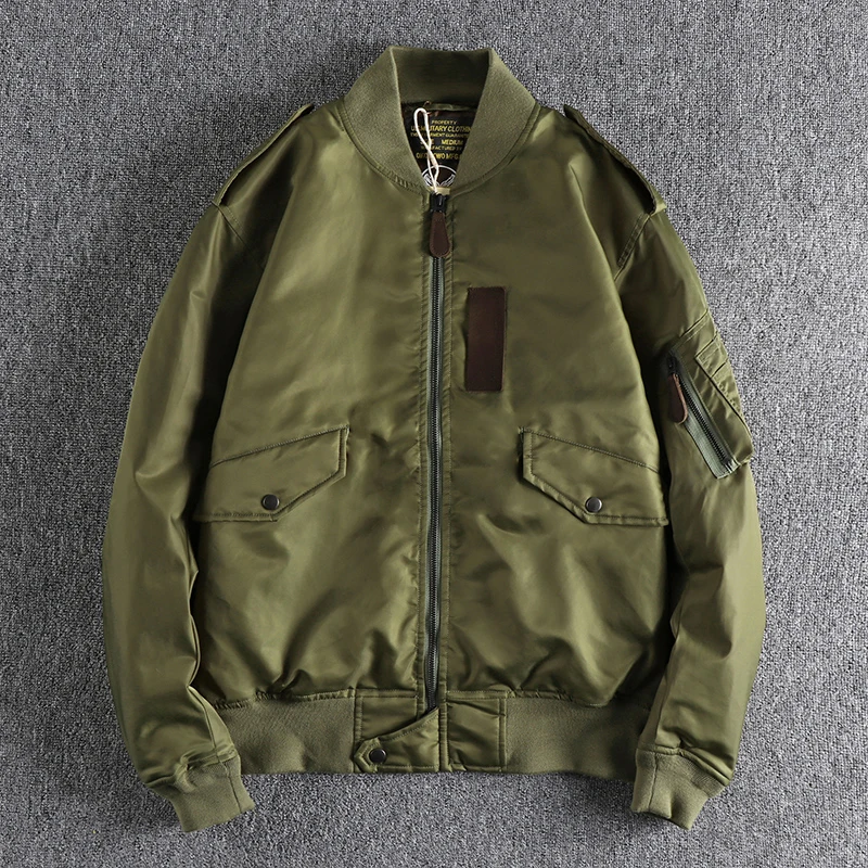 

Autumn New American Retro L-2B Flight Jacket Men's Fashion Air Force 100% Nylon Windproof Tough Guy Cotton-padded Baseball Coat