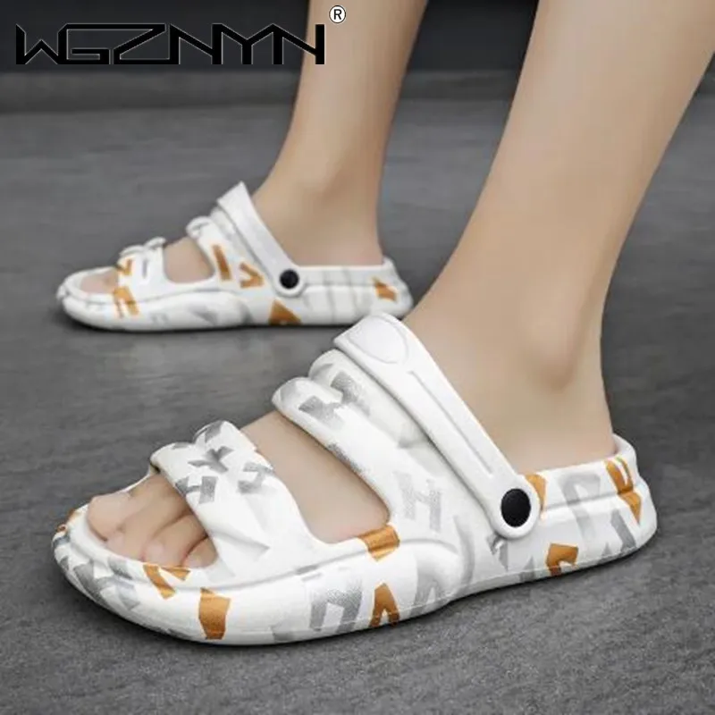 Chanclas de plataforma antideslizantes para hombre y mujer, zapatillas de suela gruesa, sandalias de moda para interiores y exteriores, novedad de verano