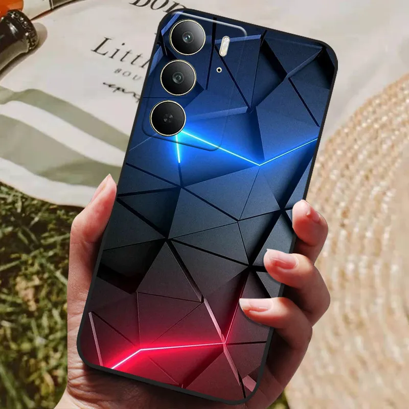 Elegant Black Silicone TPU Phone Case with Animal Design
