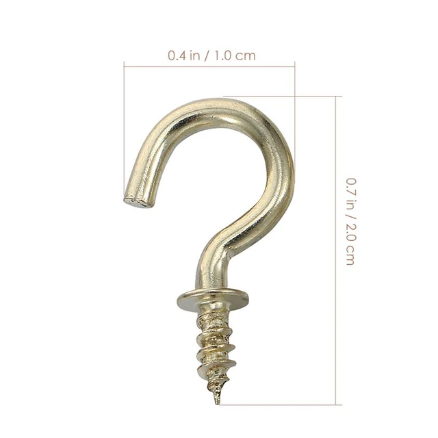 100pcs Carbon Steel Screw-In Hooks Question Hanger Home Clothing Storage  Hooks Hook Hanging Clothes Hook Sheep'S Eye Nail Hook - AliExpress