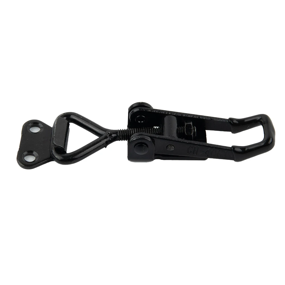 

90x27mm Lockers Toggle Clamp Steel Hasp 220lbs Adjustable Black Plated Catch Clip High Carbon Steel Quick Fixture