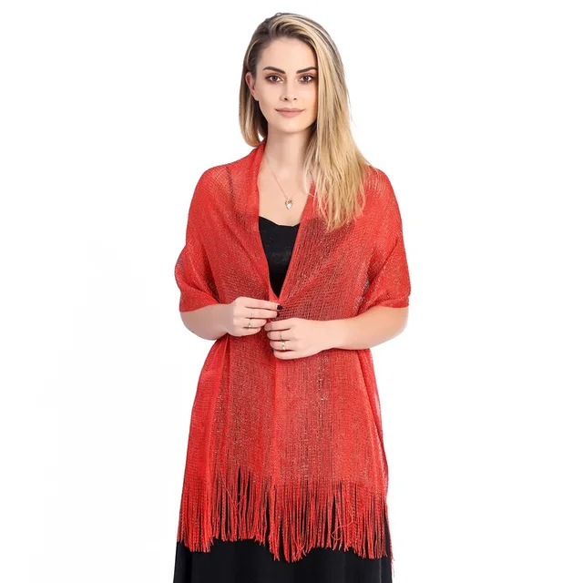 Scialle Donna Dorato Con Fibbia - Per Matrimoni, Serate, Nappe Eleganti - Foto 6