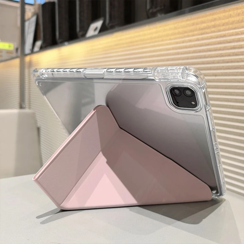 Elegant Pink Tablet Protective Case - Solid Color Shell Design
