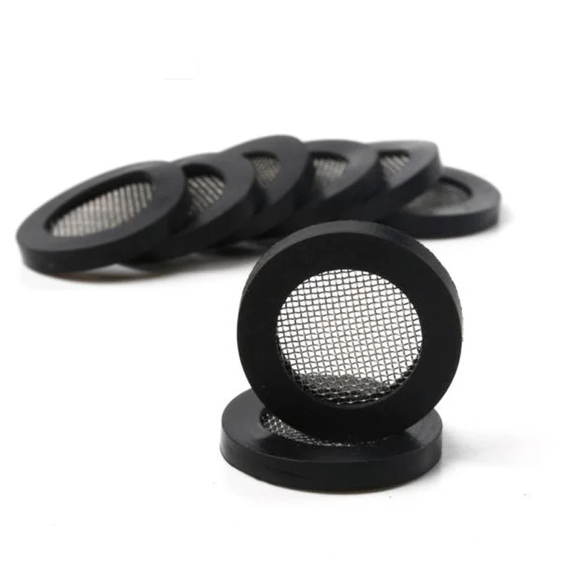 10pcs/set Rubber O Ring Gaskets With Net Shower Head Filter Hose Seal Washers For Shower Head Inlet Pipe Faucet Replacement Part