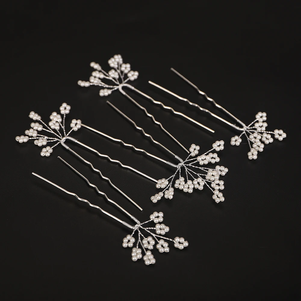 5PCS Pearls Bridal Hair Pins for Women Wedding Accessories