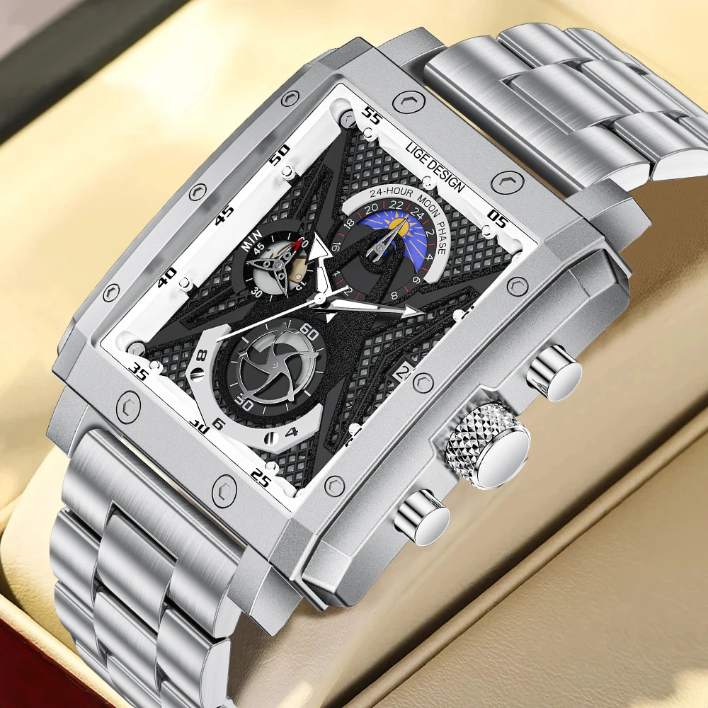 

LIGE Clock Fashion Mens Watches Top Brand Luxury Waterproof Sport Chronograph Casual Quartz Watch For Men Relogios Masculino+Box