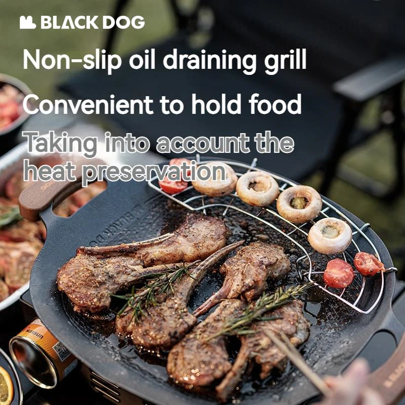 Naturehike BLACKDOG Grill Pan Non-Stick Outdoor Camping Travel Frying Pan Barbecue Baking Tray Plate Cookware Large Insulation