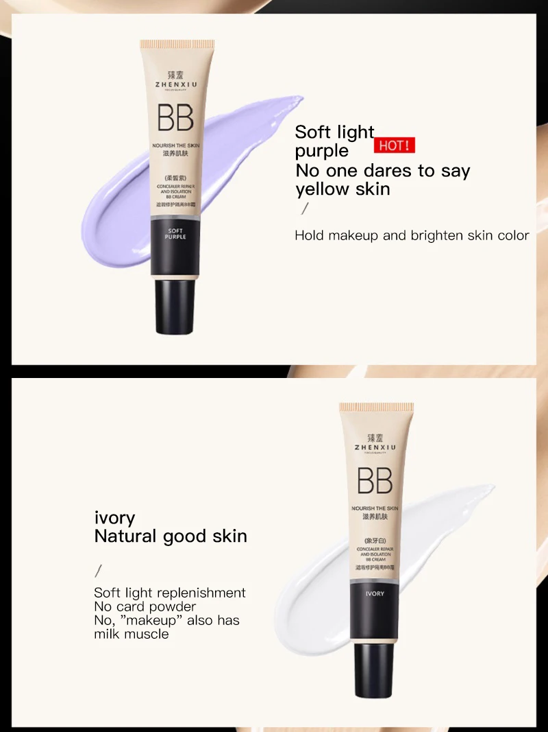 Description Picture 3 of itemBB Cream Face Full Concealer Brighten Makeup Base CC Cream Longlasting Liquid Foundation Cream for Waterproof Face High Coverage