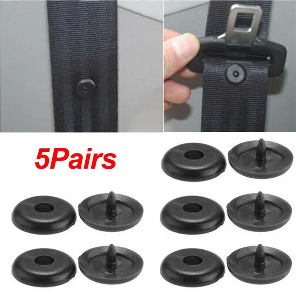 Seat Belt Clip 5Pair Car Seat Belt Clips Universal Retainer Adjuster Buckle Stopper Holder Rivet Stud Clips Car Styling Interior Accessories