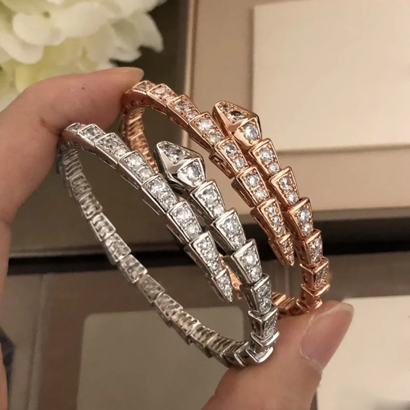 

SFE 925 Sterling Silver High Quality Fashion Exquisite Snake Bone Bracelet Ladies Temperament Luxury Jewelry Gift To Friends