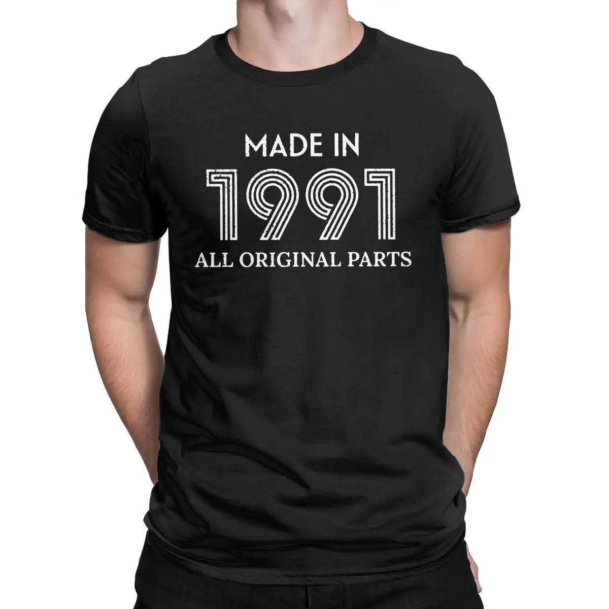 

Made In 1991 All Original Parts Men T Shirt 30th Birthday Gift 30 Years Old Tee Shirt Short Sleeve T-Shirts Cotton 6XL Clothing