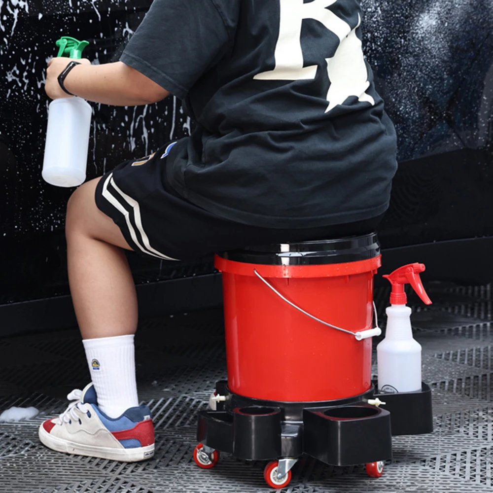 Mobile car wash bucket Pulley car wash bucket stool Multi functional mobile water Car washing tool storage 1 Set
