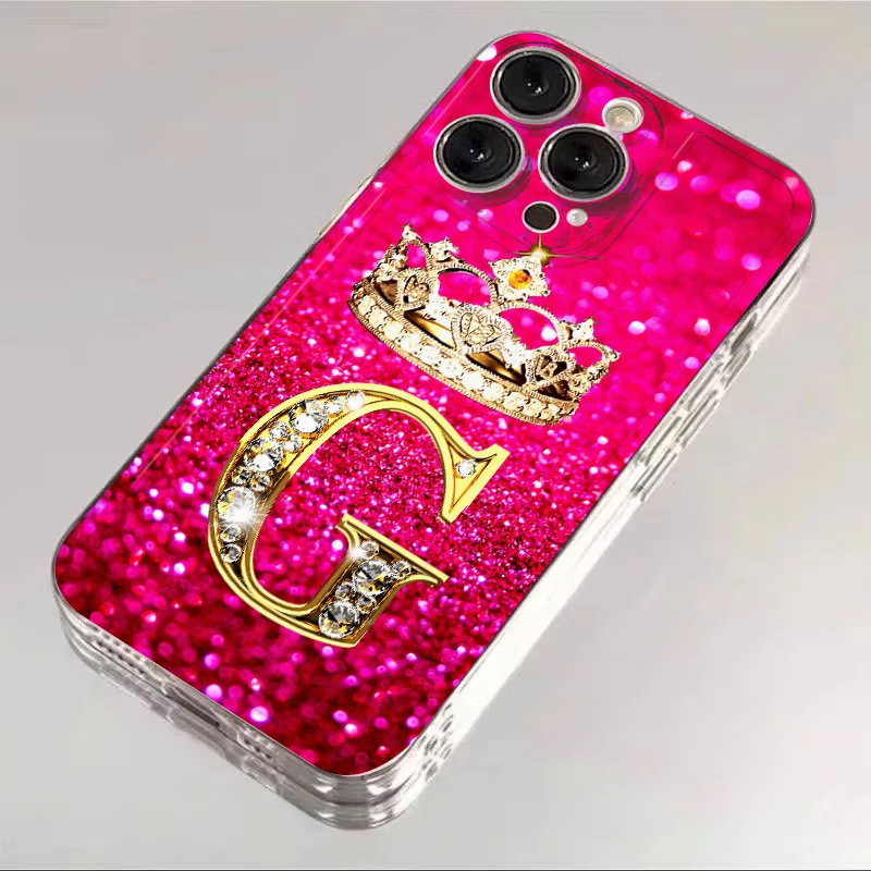 Stylish Soft Cover Phone Case with Crown Letter Design